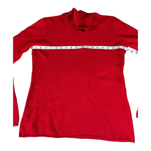 Neiman Marcus 100% Cashmere Red Turtleneck Sweater (Size [insert]) - Picture 8 of 10